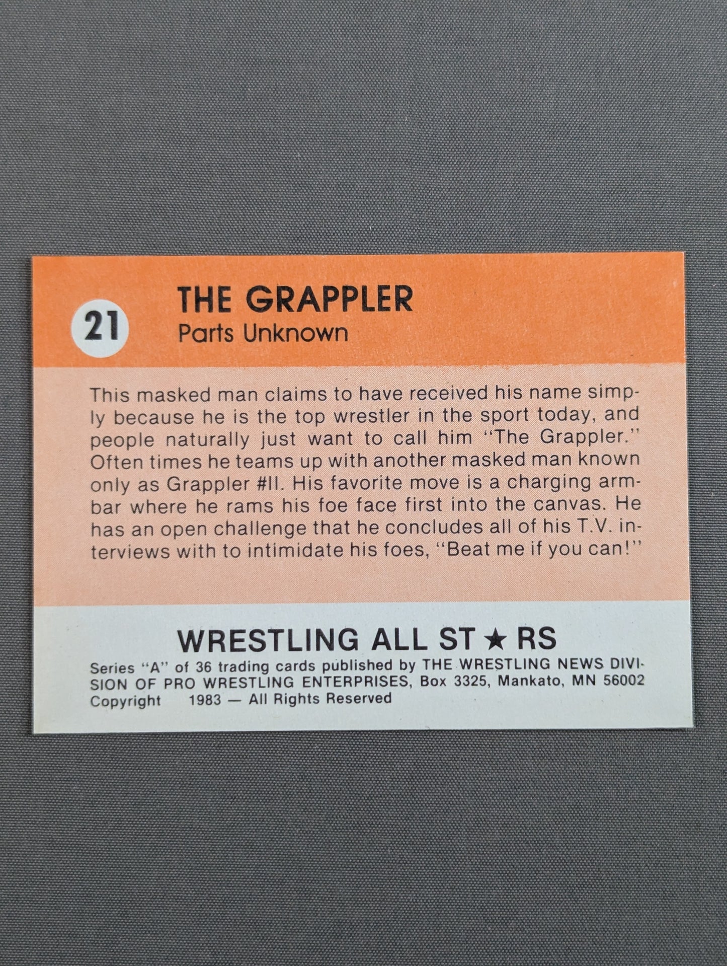 ★1983 WRESTLING ALL STARS Series A★ ザ・グラップラー