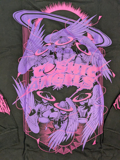 COSMIC ANGELS Illustrated Sleeve T-Shirt