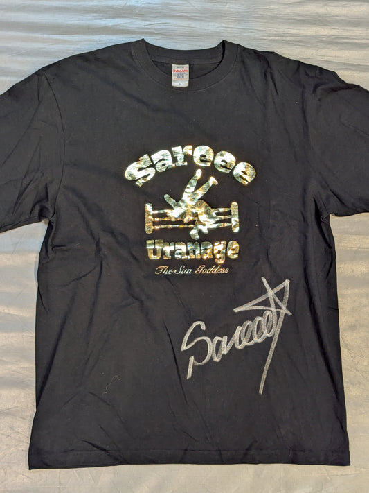 【hand signed autograph】 Sareee (SARRAY)  " 'Ura-nage' T-shirt (Black)