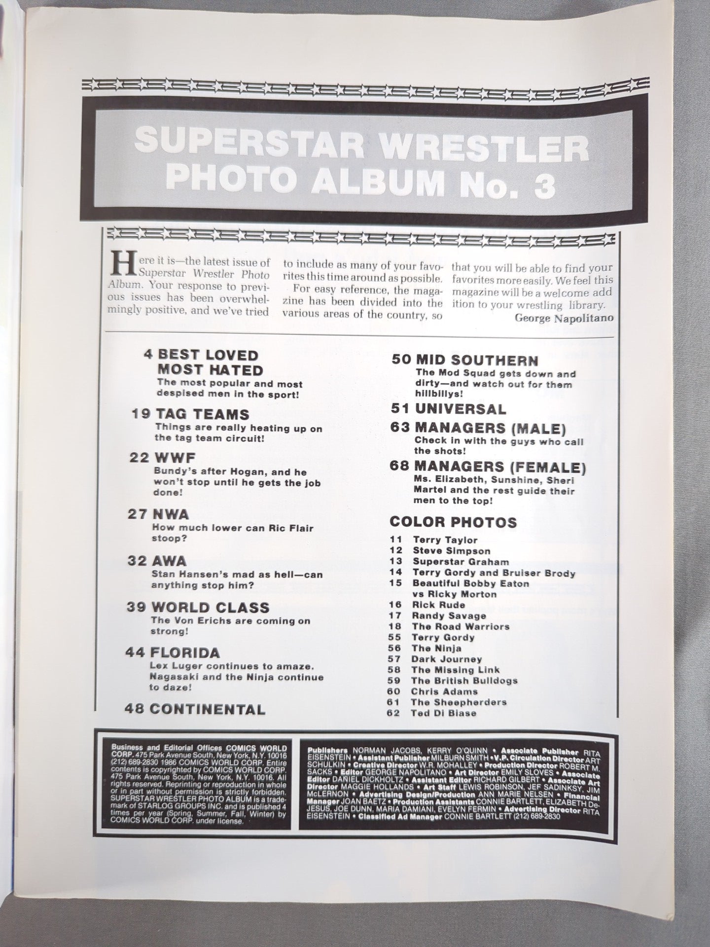 SUPERSTAR WRESTLER PHOTO ALBUM