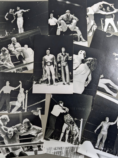 Mil Mascaras 1960s~70s Black and White Set of 63 match photos