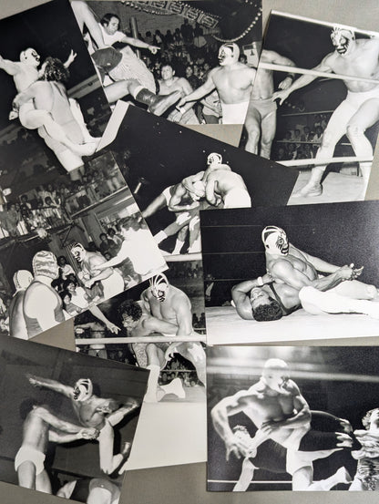 Mil Mascaras 1960s~70s Black and White Set of 63 match photos