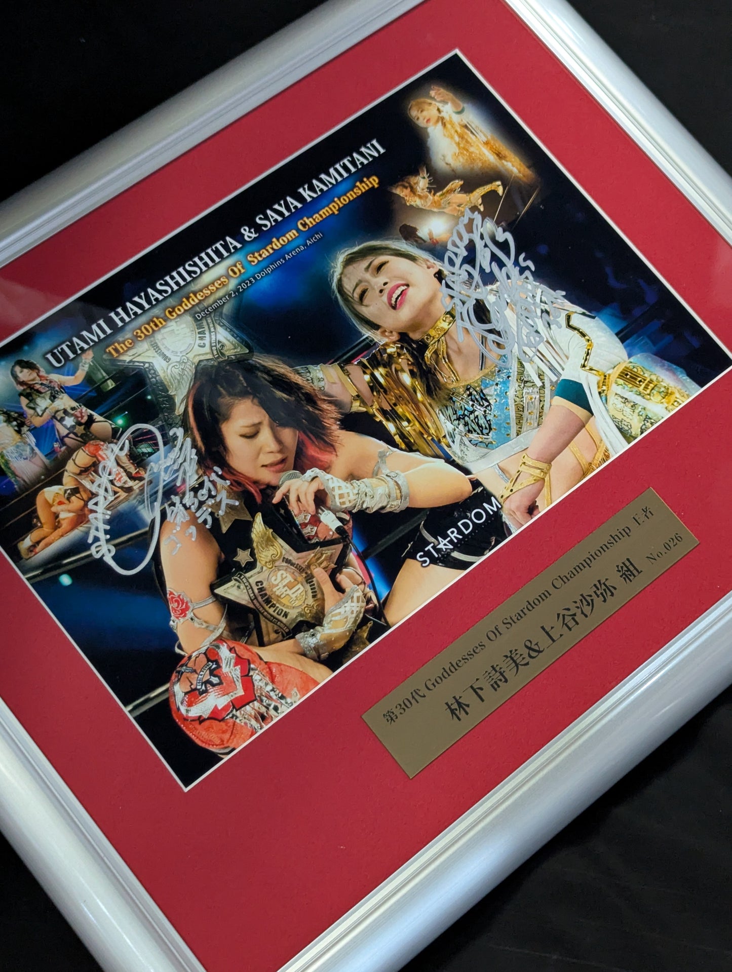上谷沙弥＆林下詩美 直筆Wサイン入り 記念フォトフレーム Goddesses Of Stardom