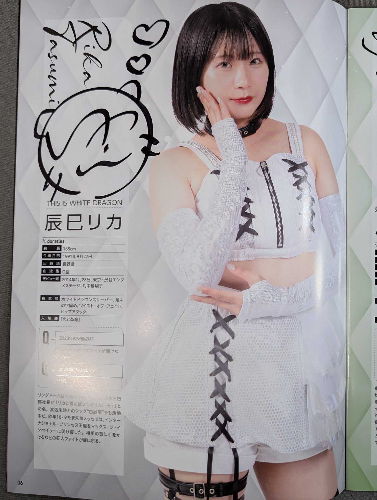 [Rika Tatsumi  hand signed autograph ] Tokyo Joshi Pro Wrestling Official Program TJPW Vol.21