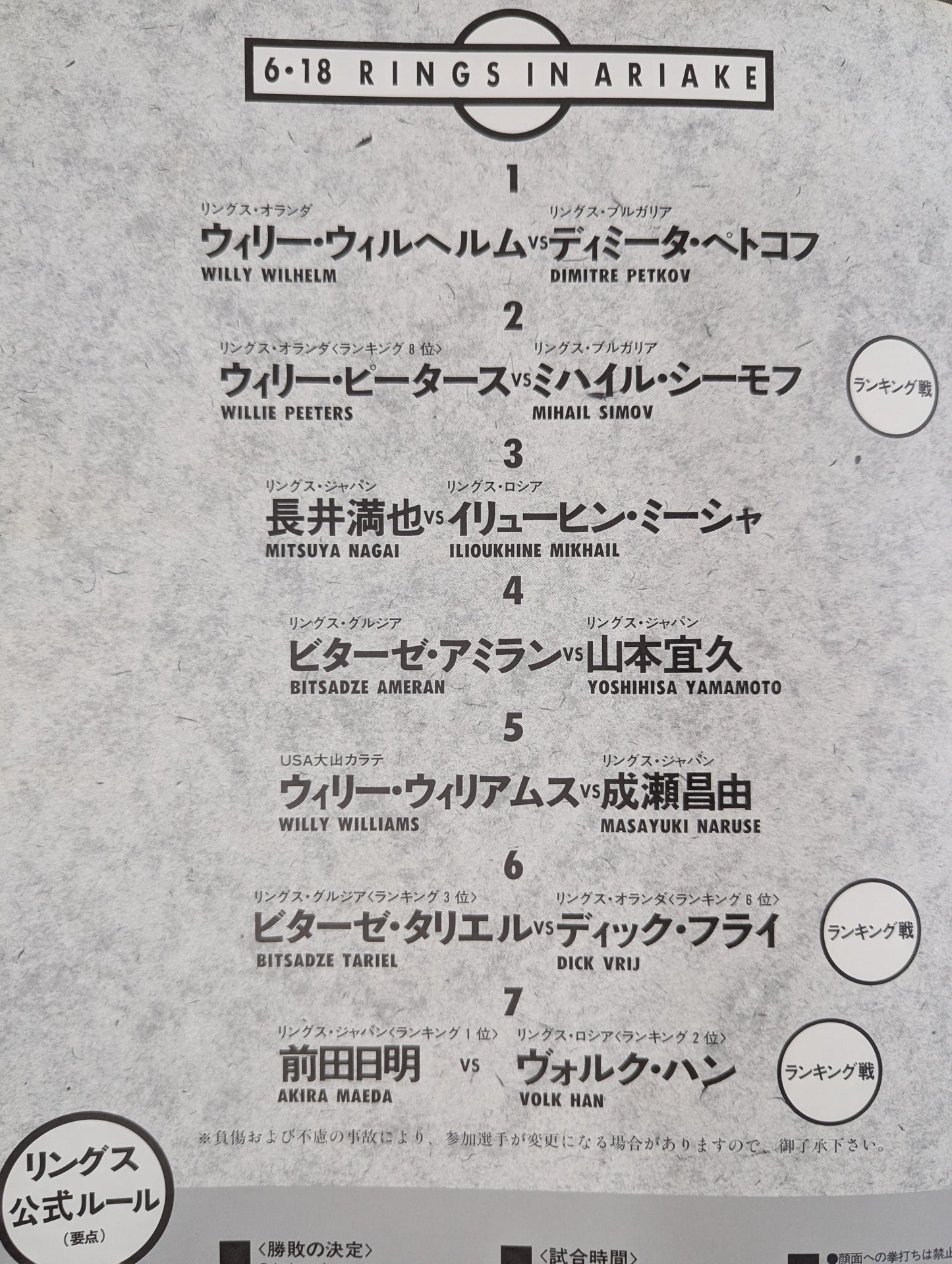RINGS IN ARIAKE COLOSSEUM(1994.6.18)