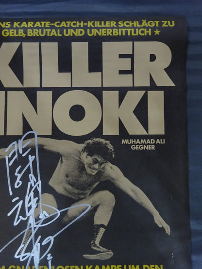 ★ "Fighting Spirit" hand signed autograph !! ★ Stuttgart Tragedy: Antonio Inoki  vs Laurent Bock