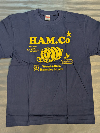 Hamuko Hoshi  "HAM.Co" T-Shirt (1) (Navy)