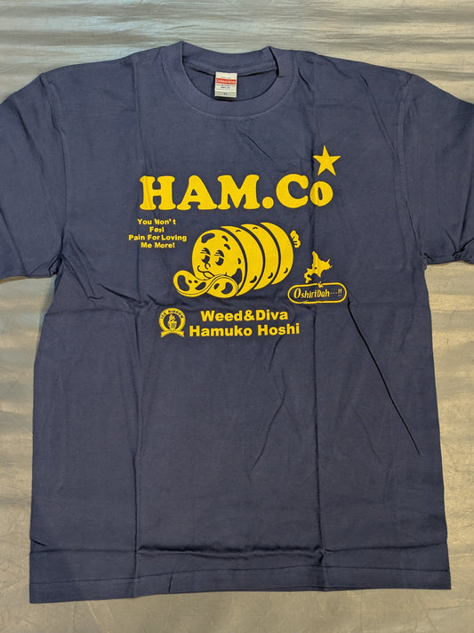 Hamuko Hoshi  "HAM.Co" T-Shirt (1) (Navy)