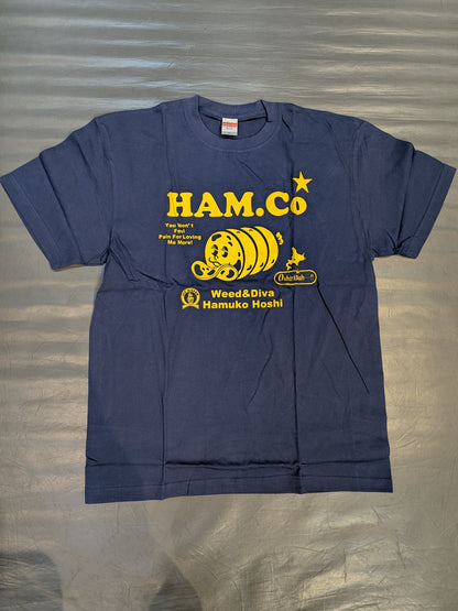 Hamuko Hoshi  "HAM.Co" T-Shirt (1) (Navy)
