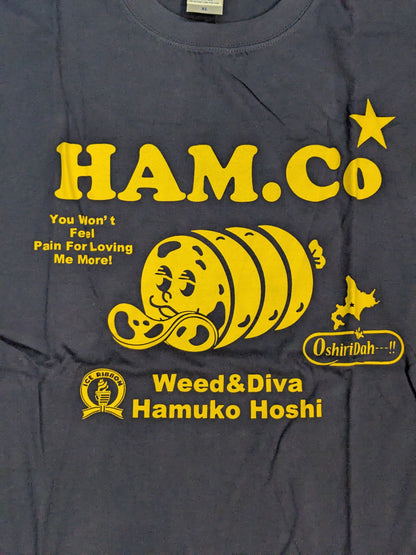 Hamuko Hoshi  "HAM.Co" T-Shirt (1) (Navy)