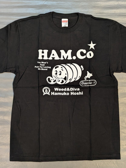 Hamuko Hoshi  "HAM.Co" T-shirt (2) (Black)