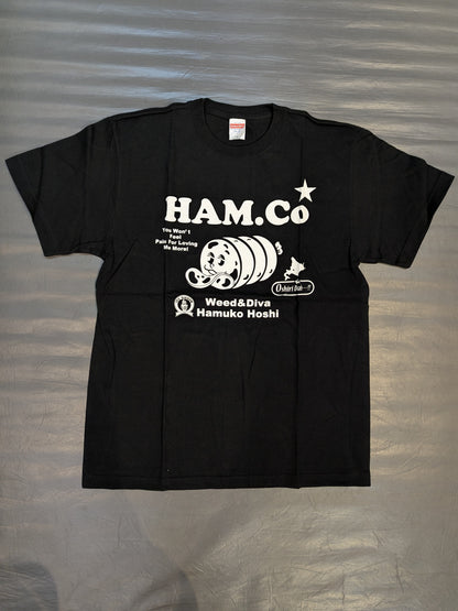 Hamuko Hoshi  "HAM.Co" T-shirt (2) (Black)