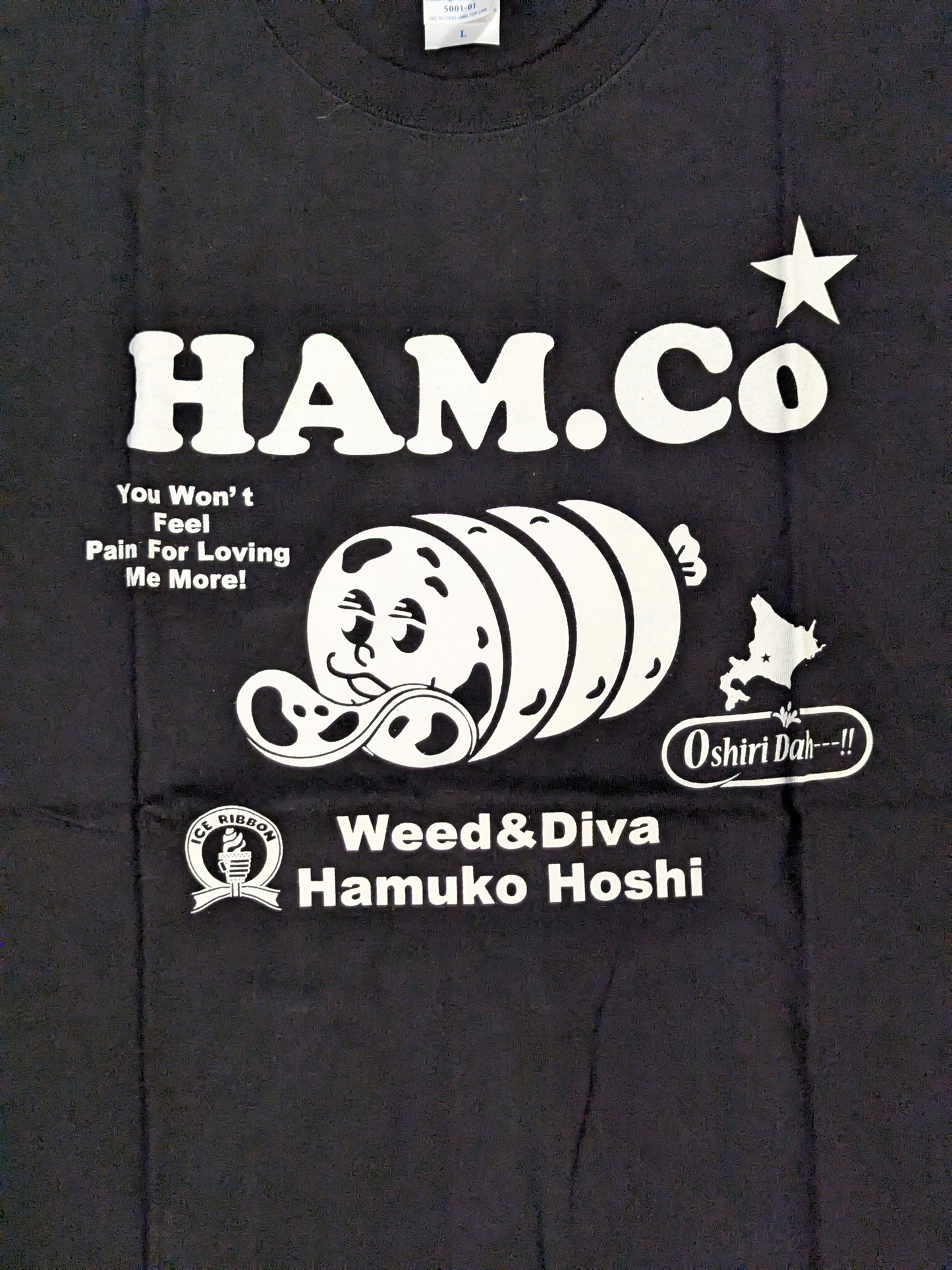 Hamuko Hoshi  "HAM.Co" T-shirt (2) (Black)