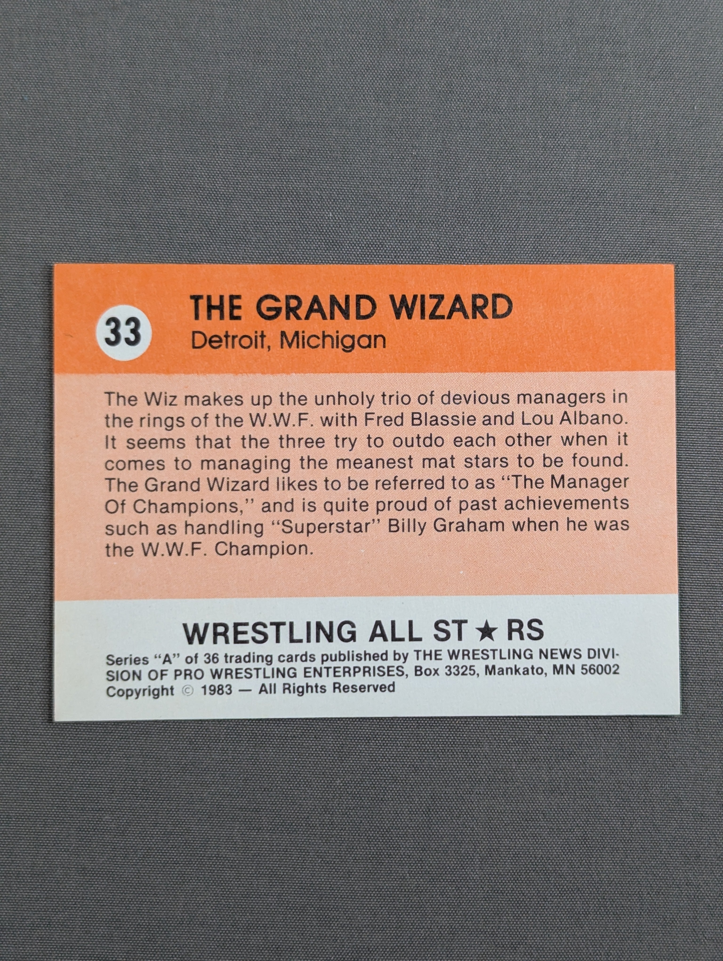☆1983 WRESTLING ALL STARS Series A☆ ザ・グランド・ウィザード