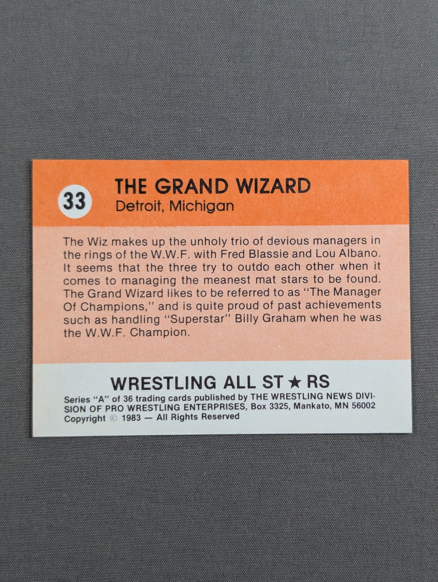 ★1983 WRESTLING ALL STARS Series A★ ザ・グランド・ウィザード