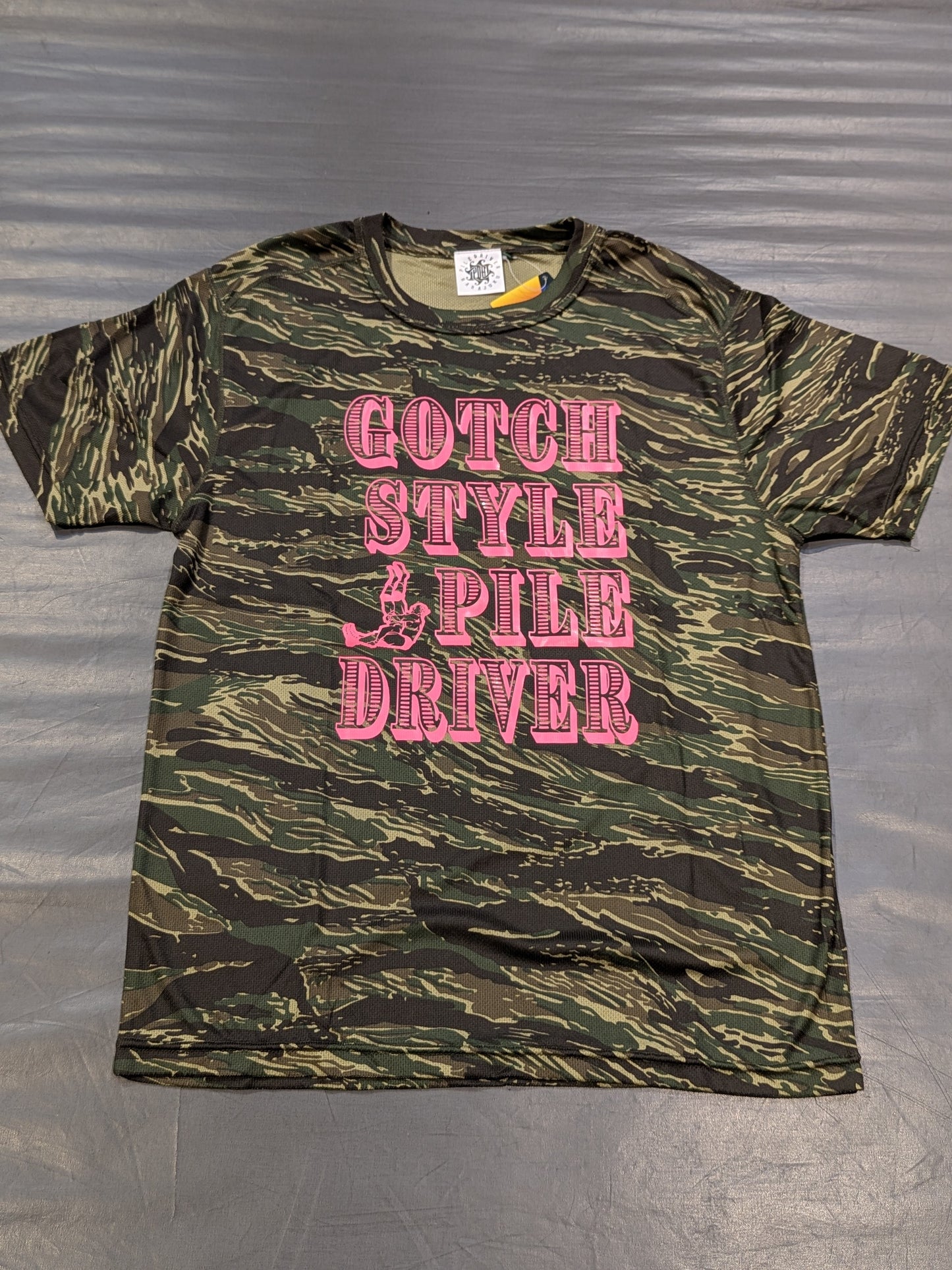 鈴木みのる「GOTCH STYLE PILE DRIVER」ドライTシャツ(迷彩)