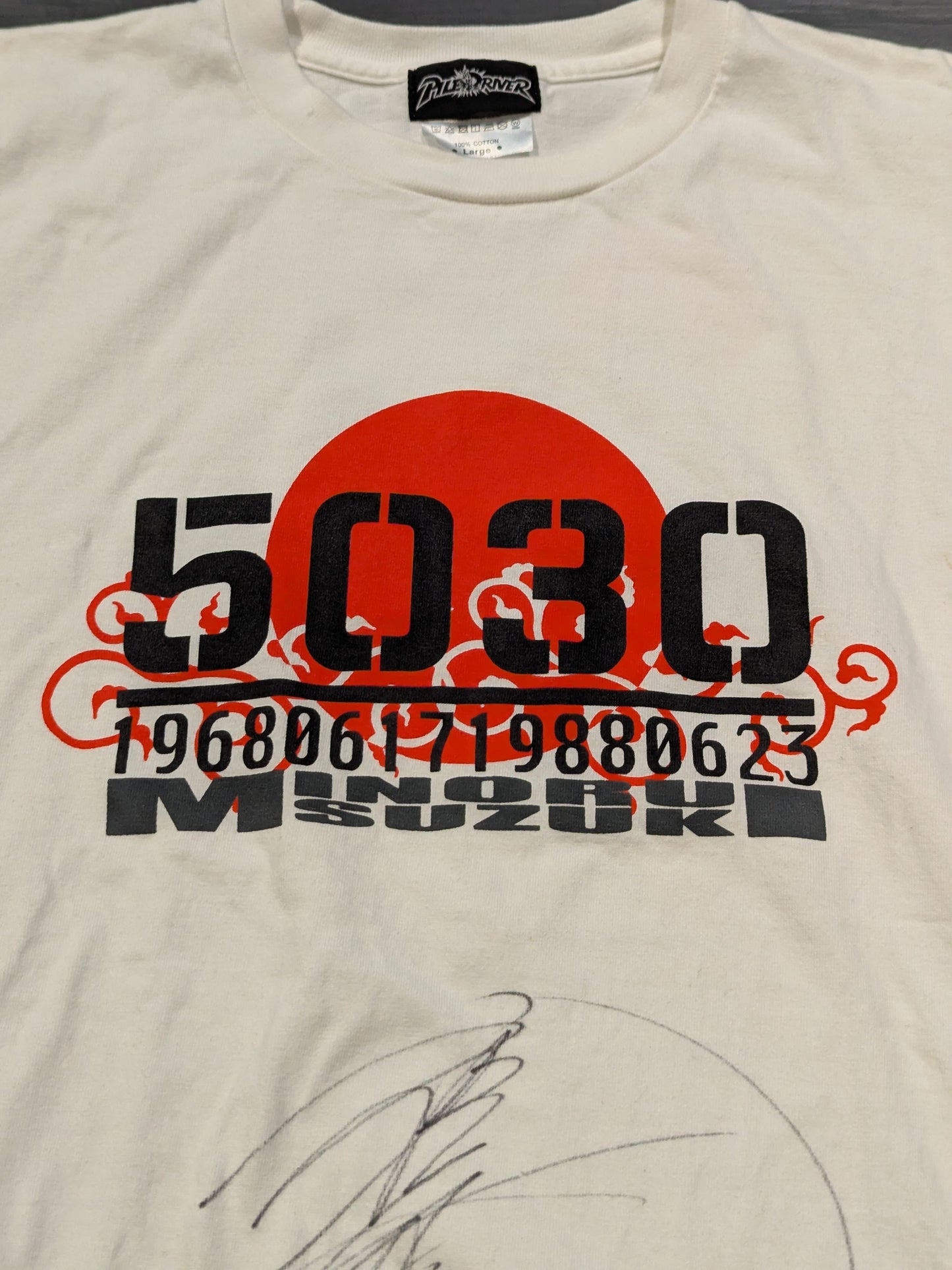【hand signed autograph】 Minoru Suzuki "5030" T-shirt (White)