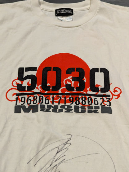 【hand signed autograph】 Minoru Suzuki "5030" T-shirt (White)