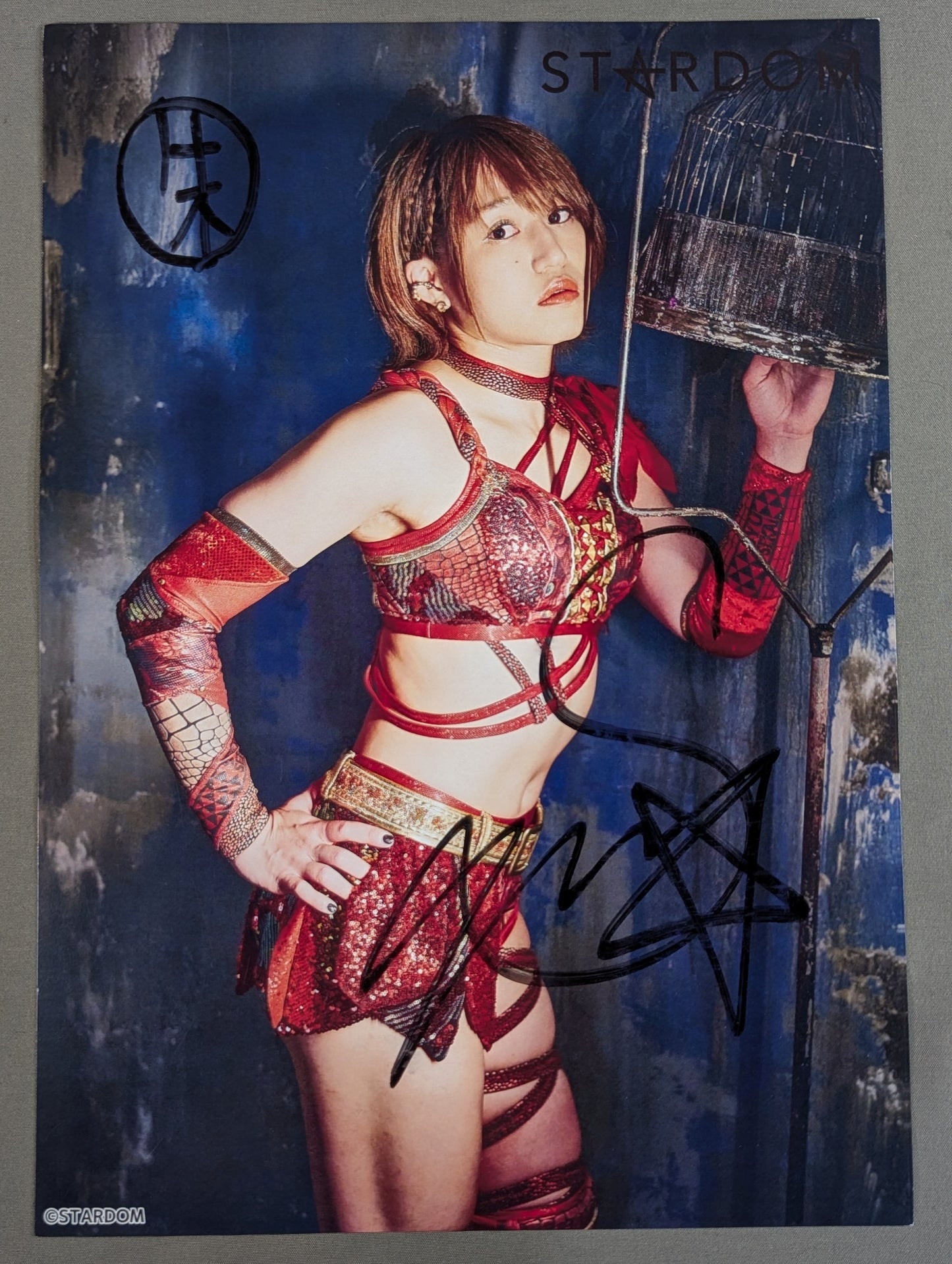 Akari hand signed autograph Stardom Pro-Photo (K-6)