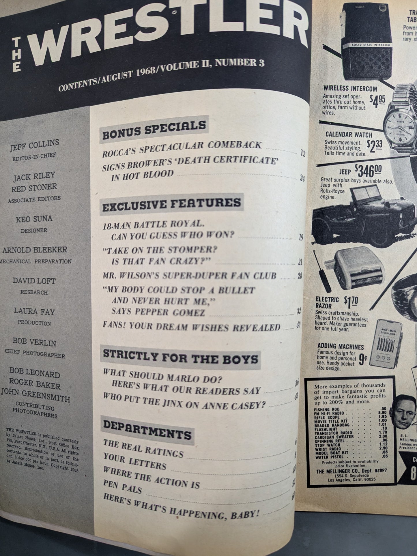 THE Wrestler August 1968 issue