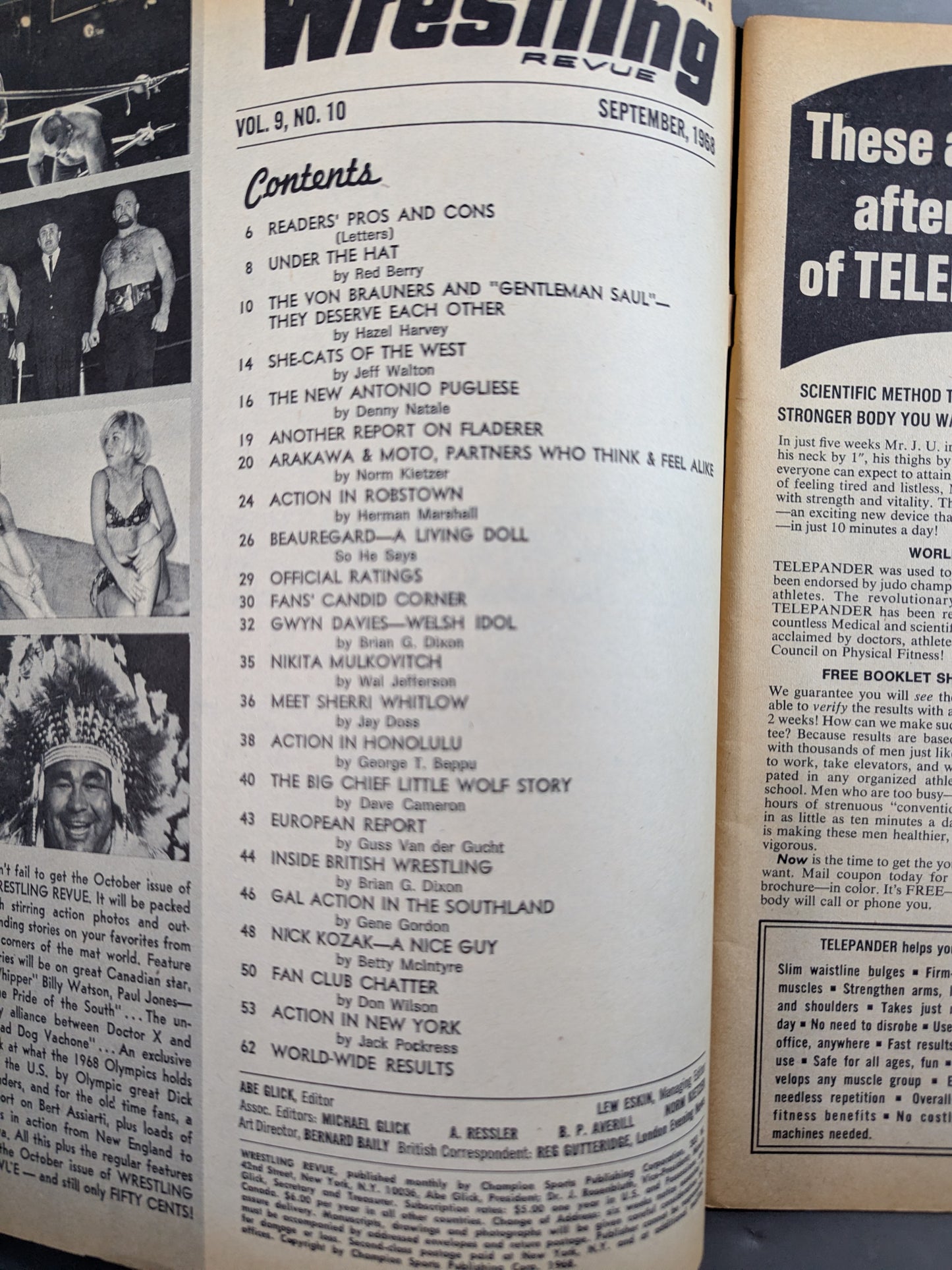 Wrestling REVUE September 1968 Issue