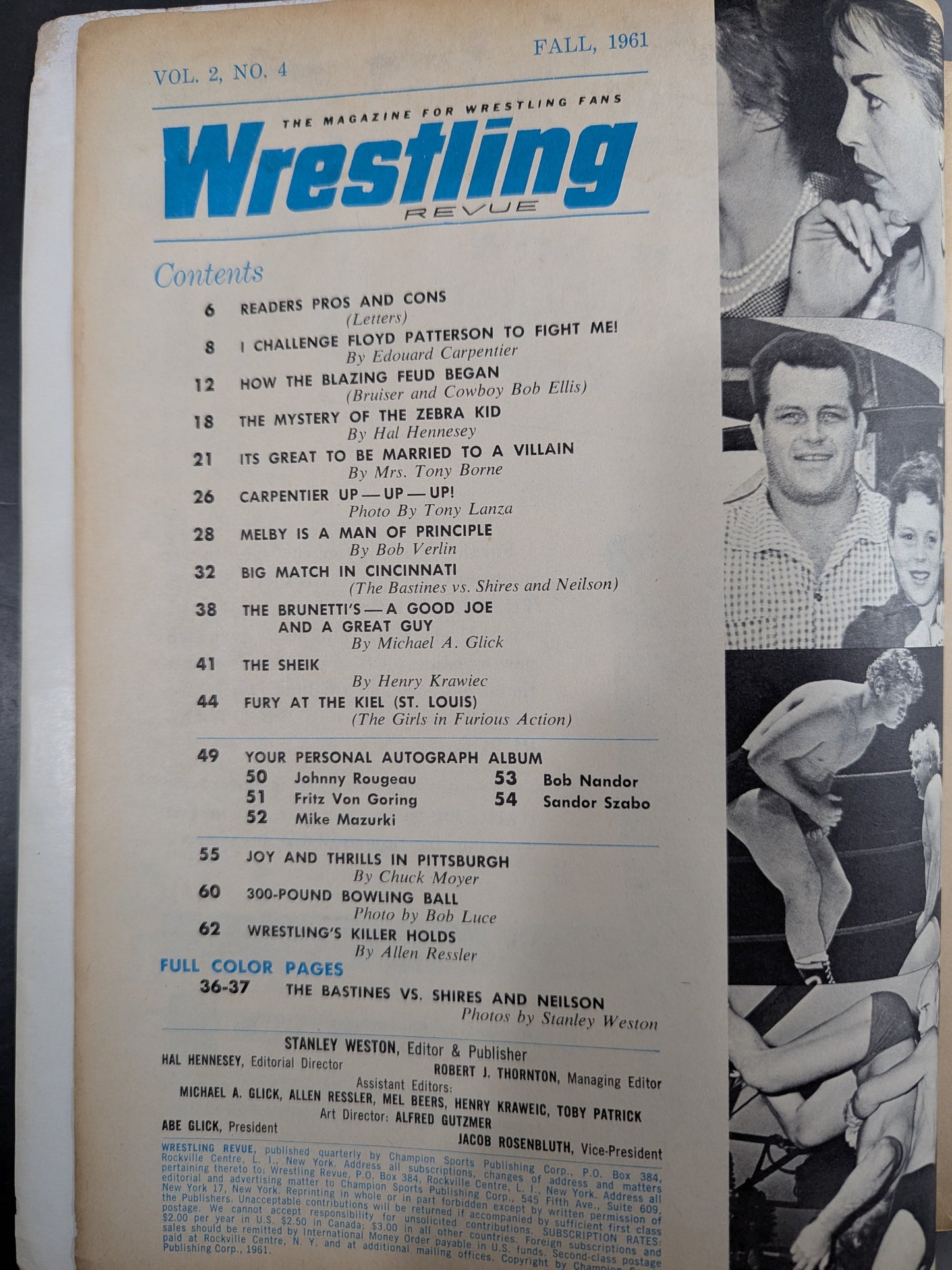 Wrestling REVUE Autumn 1961 Issue