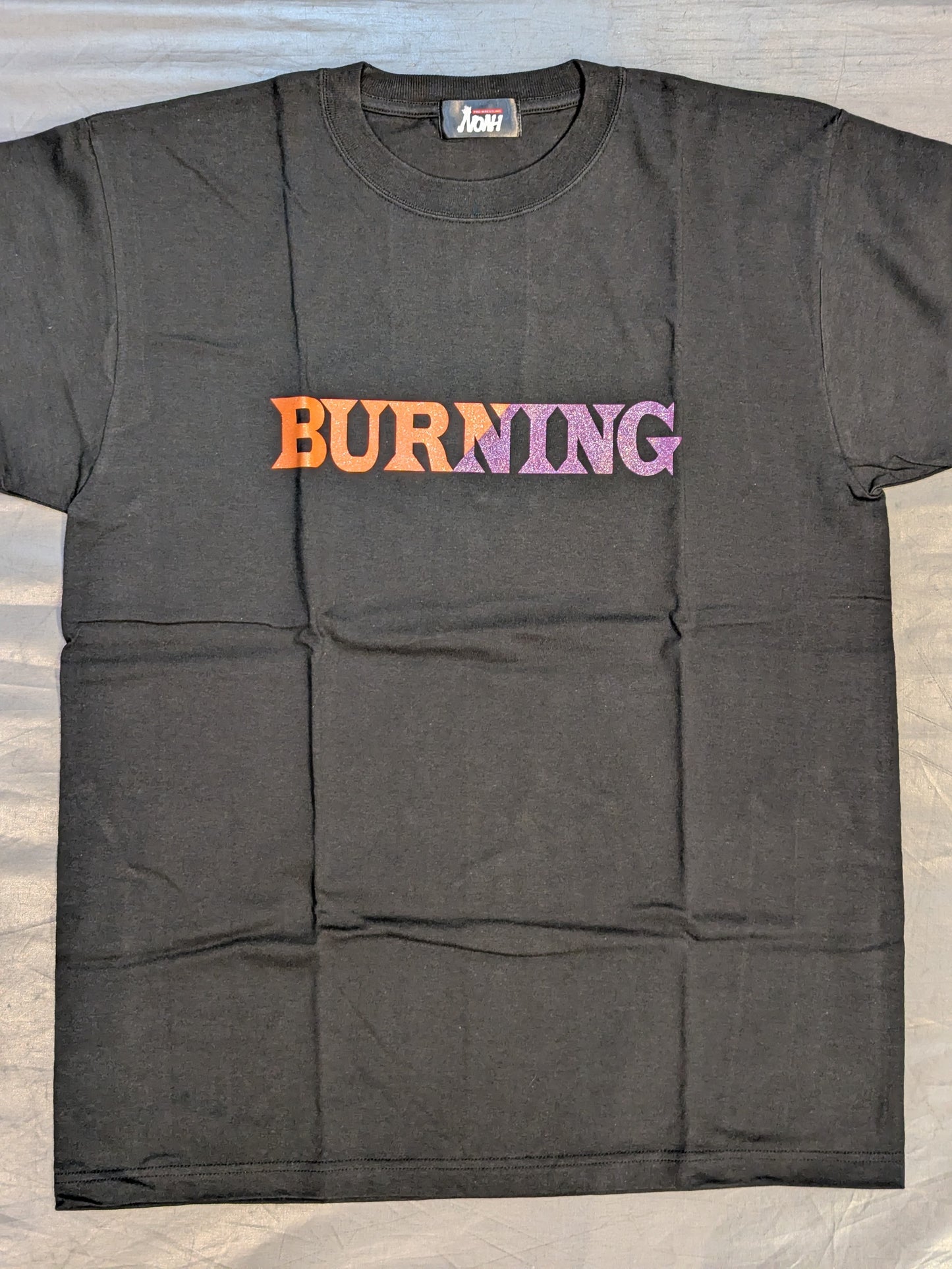 小橋建太「BURNING」Tシャツ(ブラック×オレンジ×パープル)