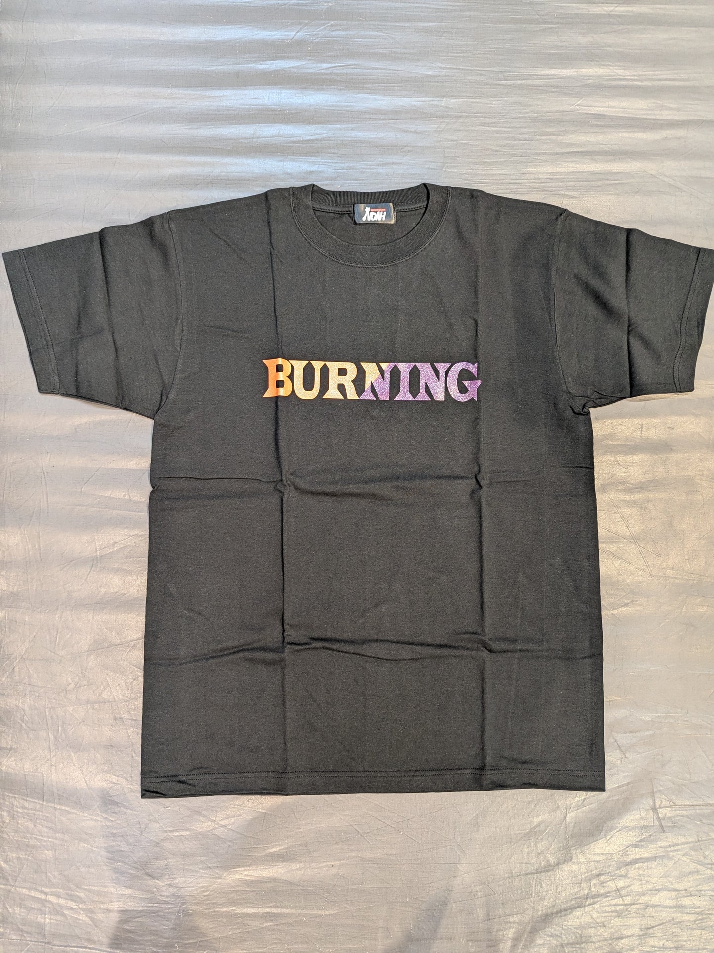 小橋建太「BURNING」Tシャツ(ブラック×オレンジ×パープル)