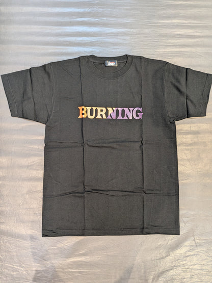 小橋建太「BURNING」Tシャツ(ブラック×オレンジ×パープル)