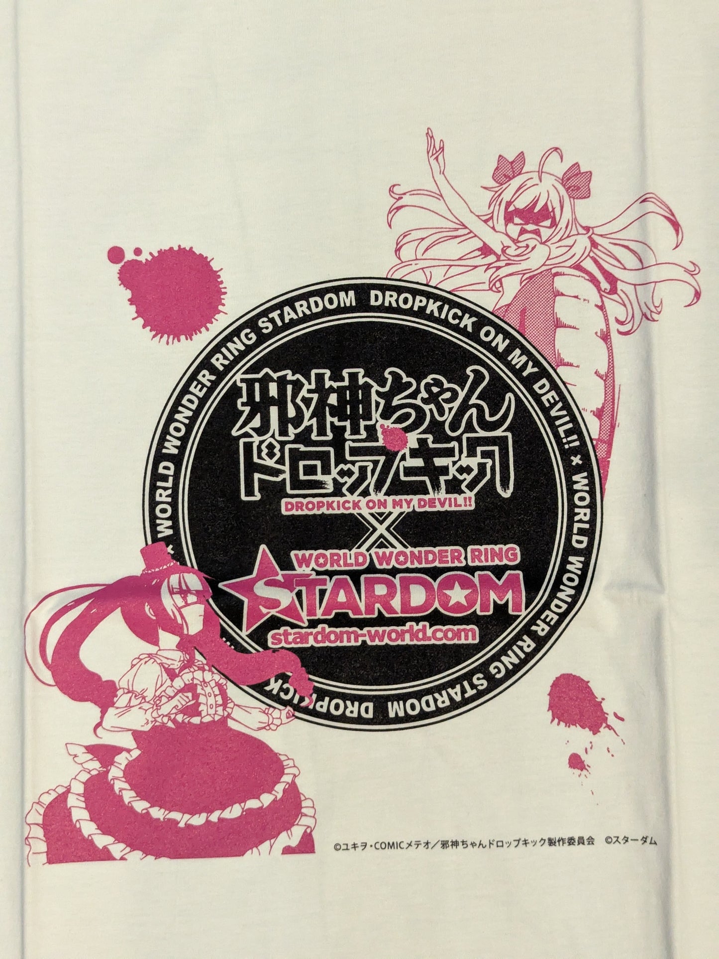 Jashin-chan Dropkick × Stardom Collaboration T-Shirt (White)