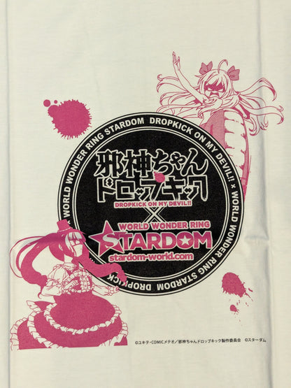 Jashin-chan Dropkick × Stardom Collaboration T-Shirt (White)