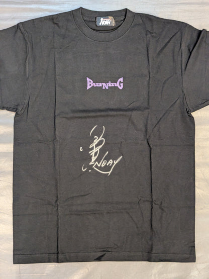 【直筆サイン入り】小橋建太「BURNING」Tシャツ②(ブラック×パープル)