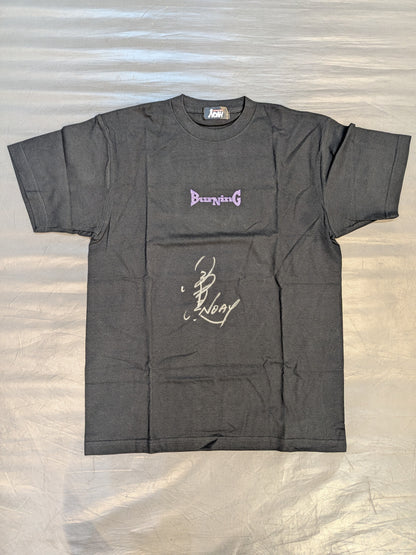 【直筆サイン入り】小橋建太「BURNING」Tシャツ②(ブラック×パープル)