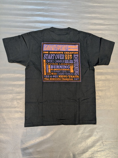 【直筆サイン入り】小橋建太「BURNING」Tシャツ②(ブラック×パープル)