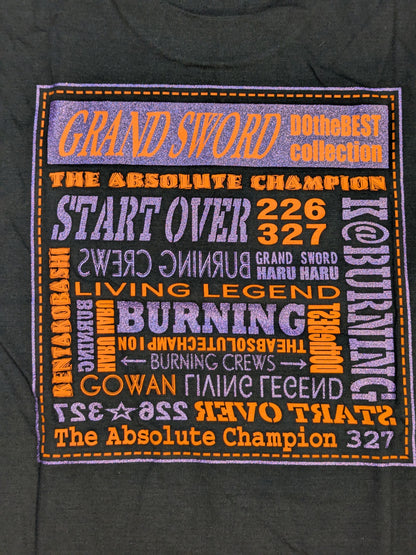 【直筆サイン入り】小橋建太「BURNING」Tシャツ②(ブラック×パープル)