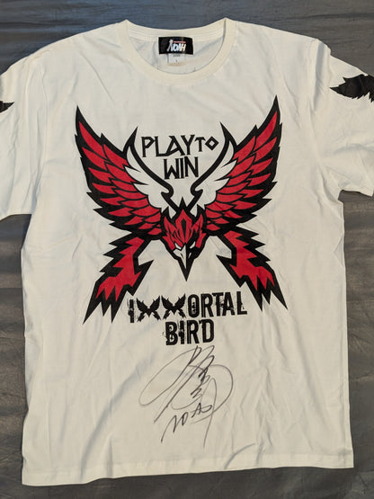 【直筆サイン入り】丸藤正道「IMMORTAL BIRD」Tシャツ(ホワイト)
