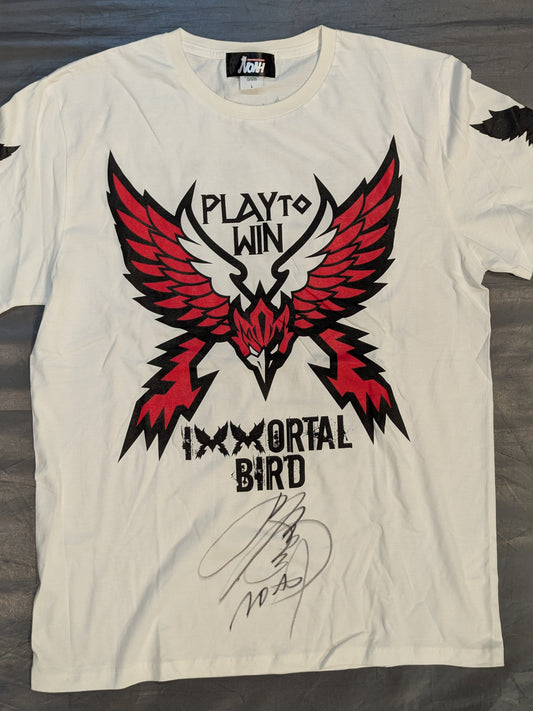 【直筆サイン入り】丸藤正道「IMMORTAL BIRD」Tシャツ(ホワイト)
