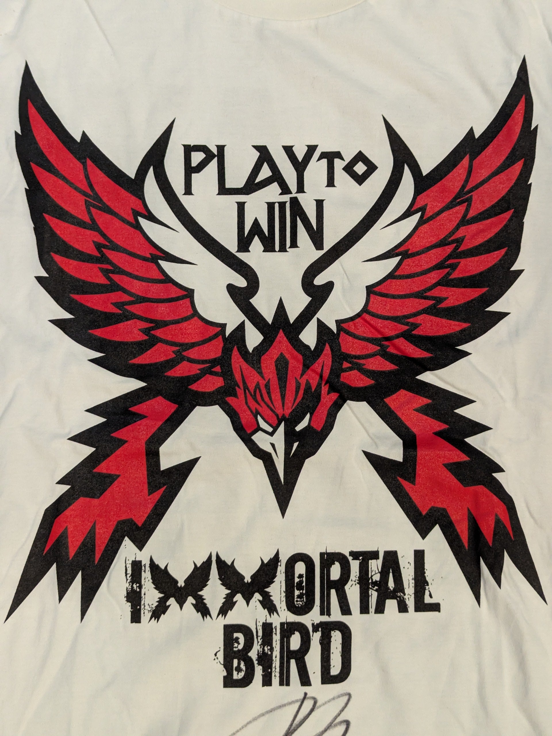 直筆サイン入り】丸藤正道「IMMORTAL BIRD」Tシャツ(ホワイト) – 闘道館