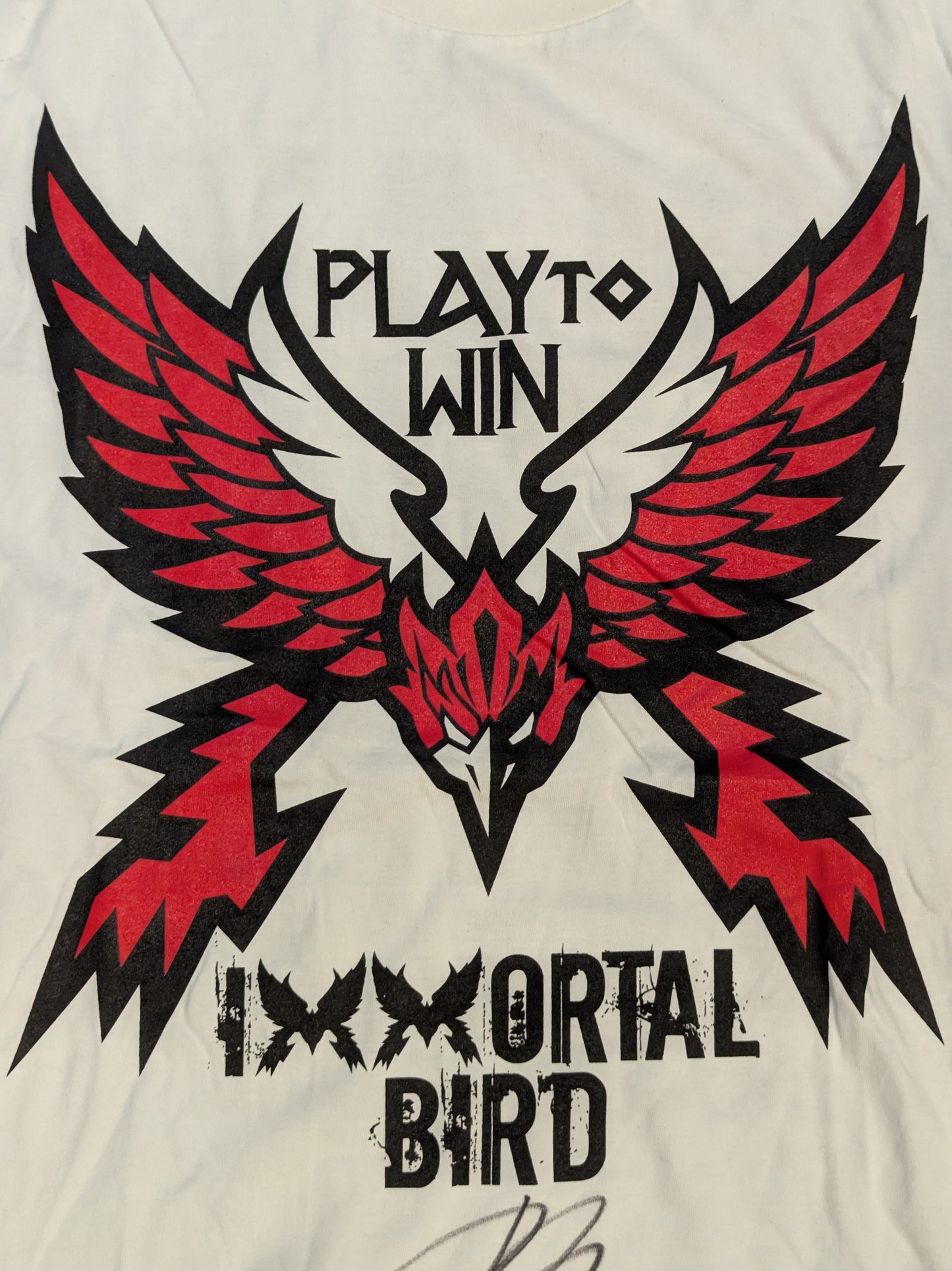 【直筆サイン入り】丸藤正道「IMMORTAL BIRD」Tシャツ(ホワイト)