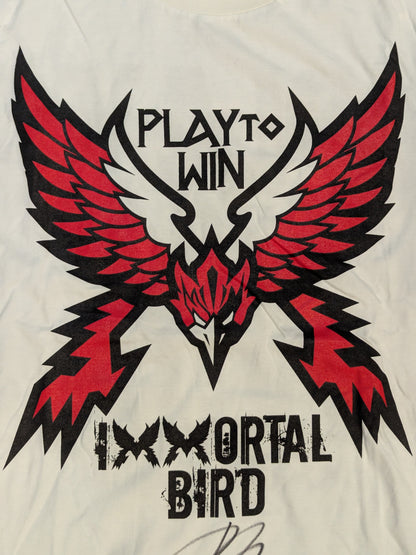【直筆サイン入り】丸藤正道「IMMORTAL BIRD」Tシャツ(ホワイト)