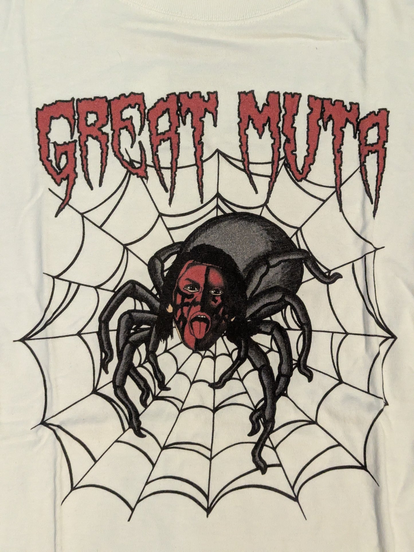 グレート・ムタ×TWOPLATOONS「SPIDER」コラボTシャツ(ホワイト×レッド)