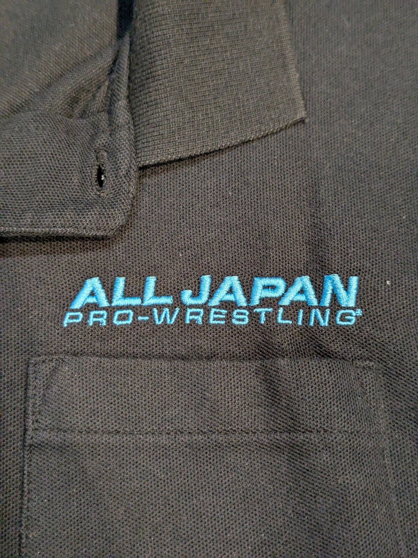 All Japan Pro Wrestling  "40th ANNIVERSARY" Polo Shirt (Black× Light Blue)