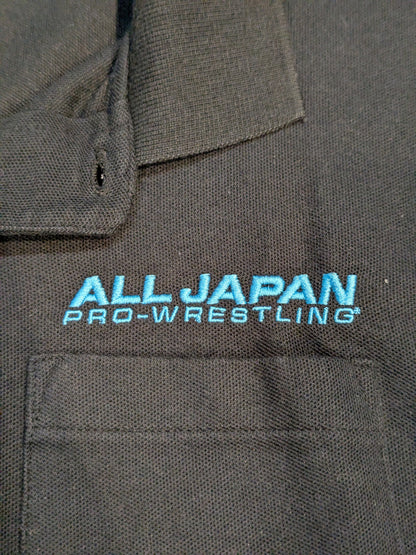 All Japan Pro Wrestling  "40th ANNIVERSARY" Polo Shirt (Black× Light Blue)