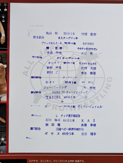 【2選手直筆サイン入り】★ゼウスvs宮原 三冠戦★ 2018旗揚げ記念シリーズ(最終戦)