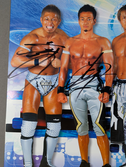 [3 fighters hand signed autograph 2008 Dragon Gate Official Pamphlet Vol.8