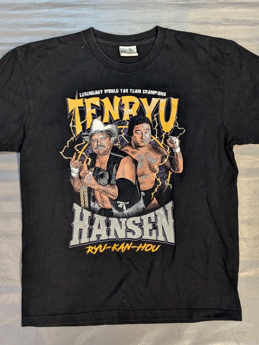 Tenryu Genichiro  & Stan Hansen "Dragon Ship Cannon" Picture T-shirt