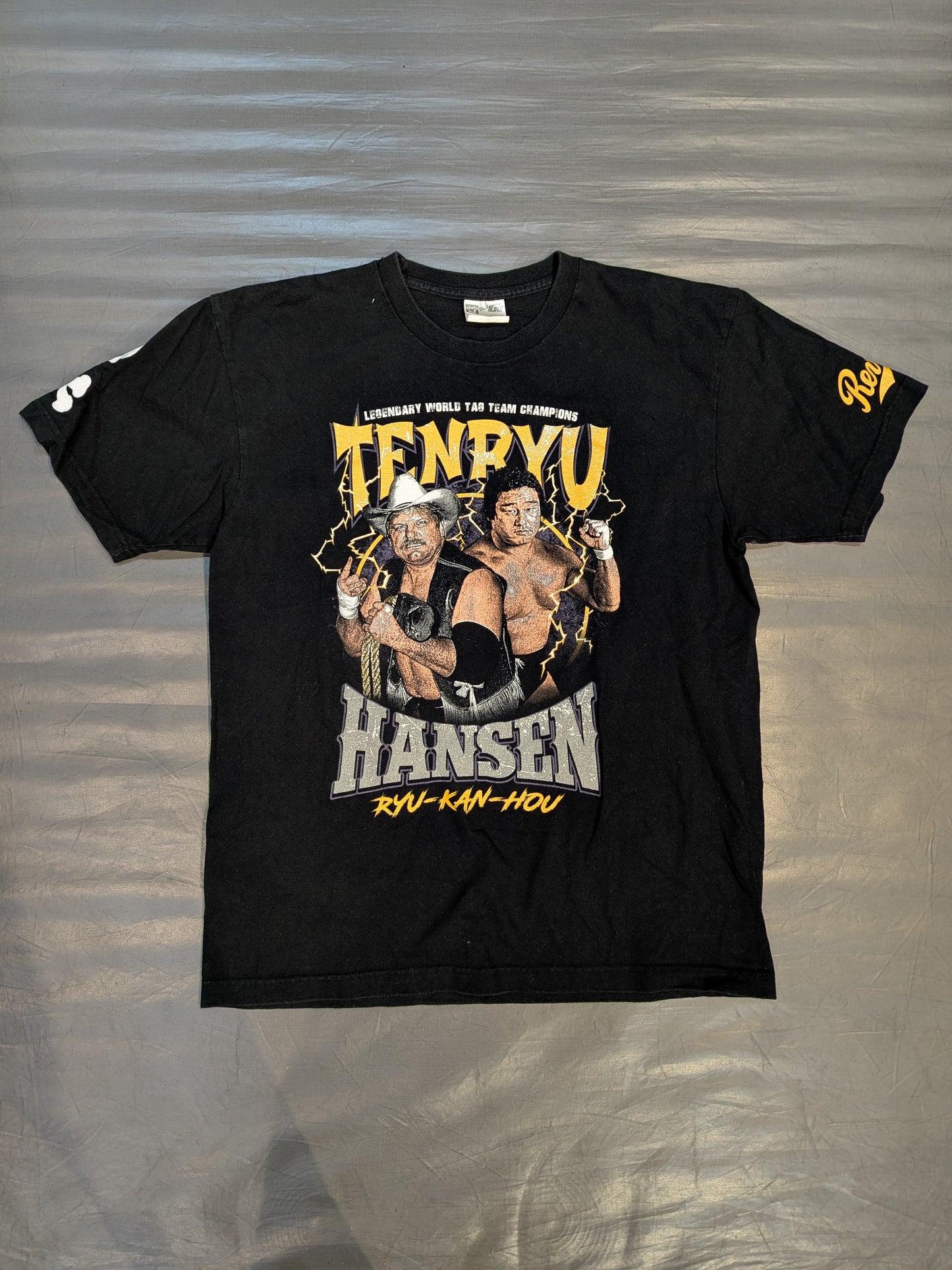 Tenryu Genichiro  & Stan Hansen "Dragon Ship Cannon" Picture T-shirt