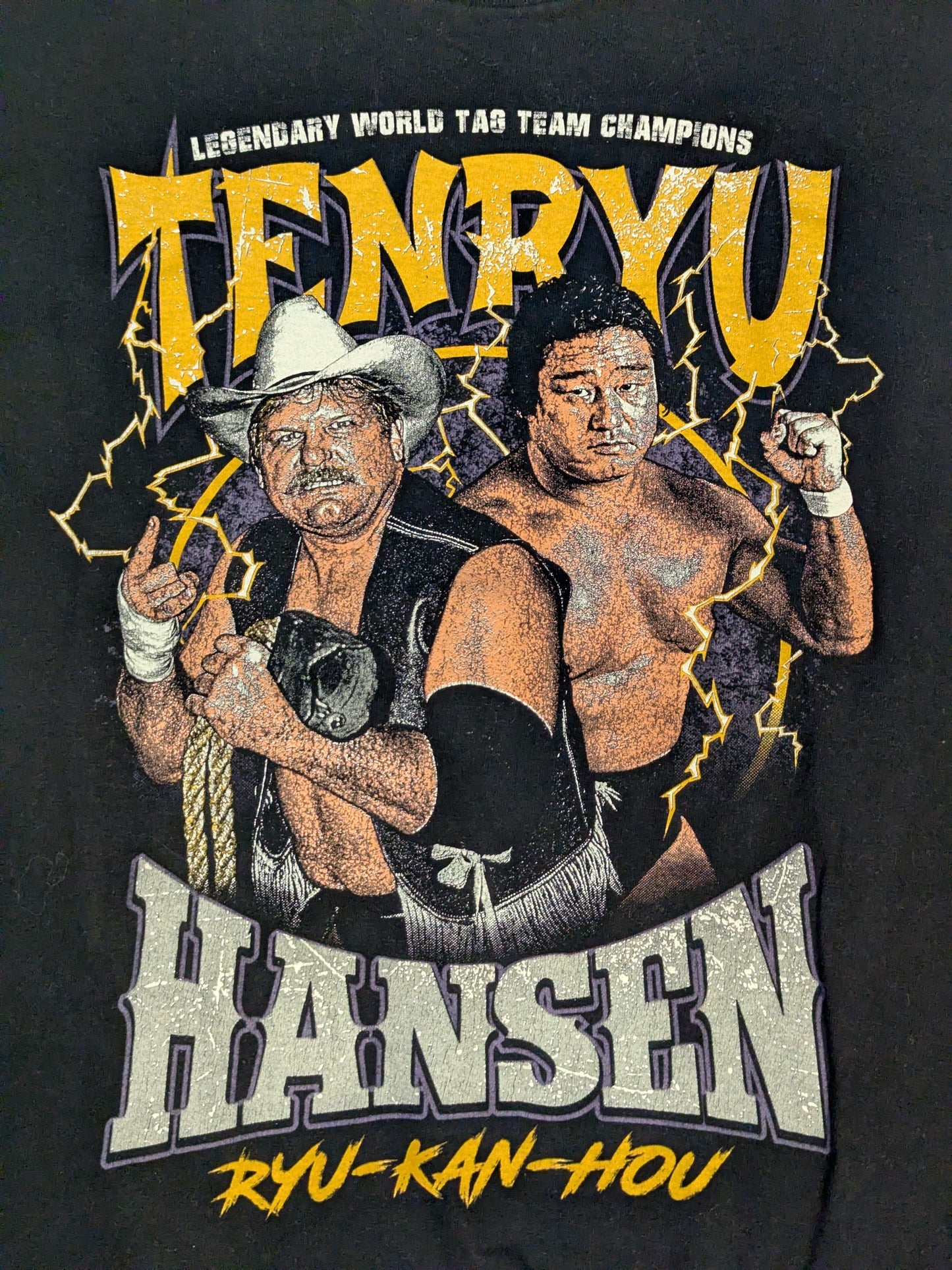 Tenryu Genichiro  & Stan Hansen "Dragon Ship Cannon" Picture T-shirt