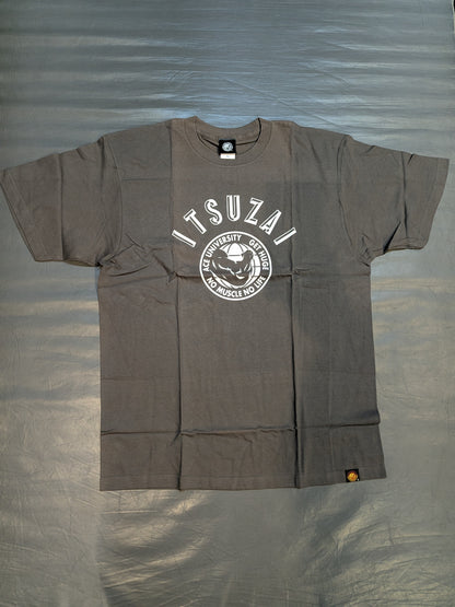 棚橋弘至「ITSUZAI ユニバーシティ」Tシャツ(チャコールグレー×ホワイト)