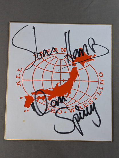 Stan Hansen & Dan Spivey (Danny Spivey)  (All Japan) Pro Wrestling Exclusive Shikishi (Autograph board) )